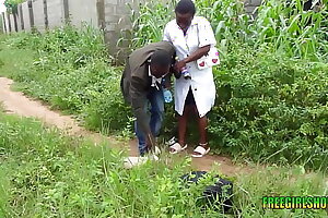 (The village nurse) she was on her way to work, when she saw this young man coming with a little on his leg, and determine to help him, but not knowing his intentions was to fuck her sweet pussy.