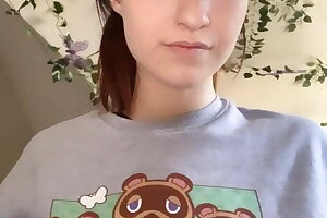Handsome Hot Teenager KawaiiiKitty Pressing Their Huge Boobs