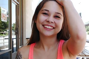 Cute Petite Teen With Big Baps Plays Outdoors On Fuck Date, POV