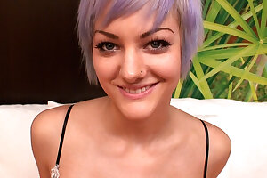 Petite Emo Teen With Meaty Pussy Lips Sucks and Pulverizes